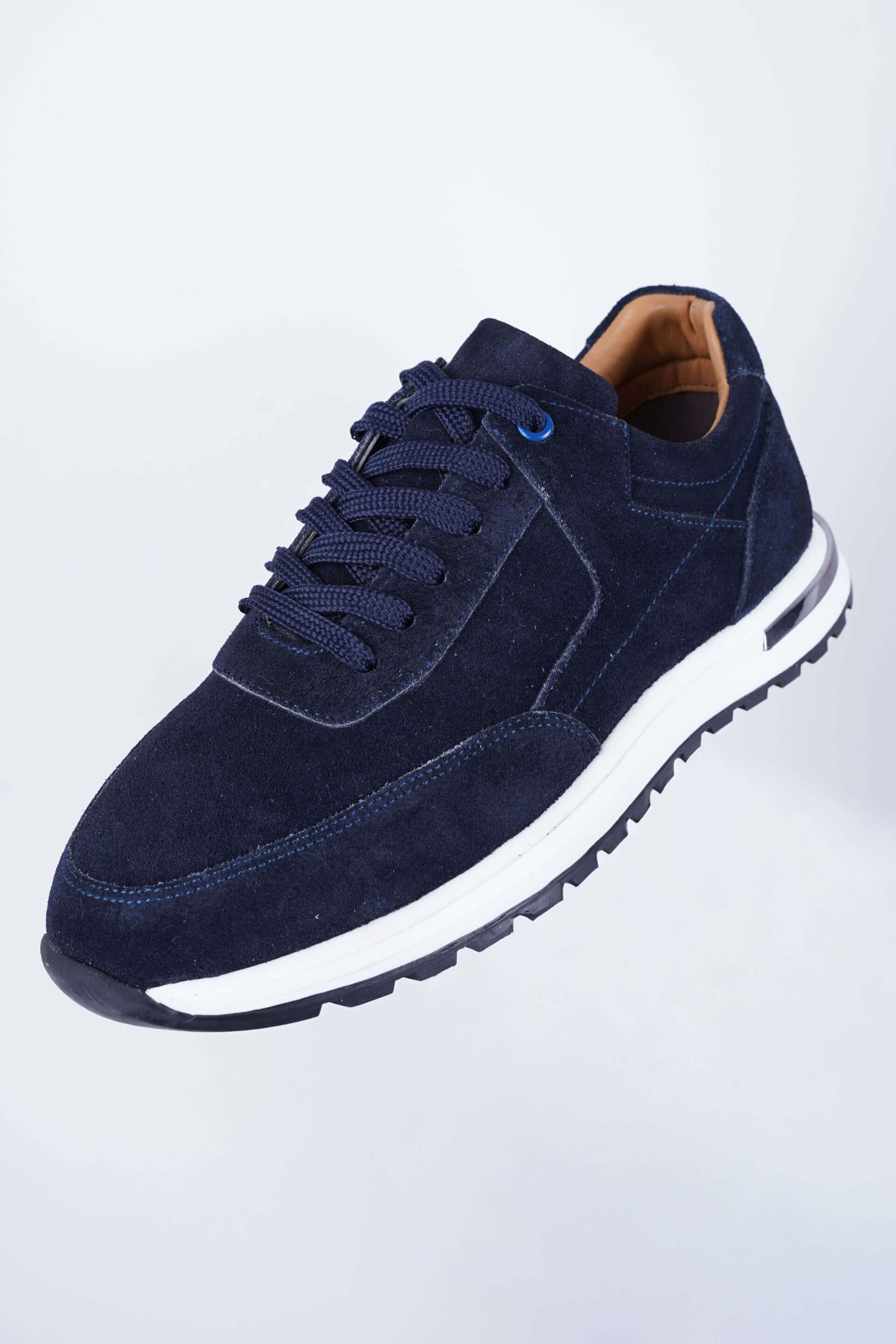 Vintage Lux Lacivert Süet Klasik Sneaker - Scalora