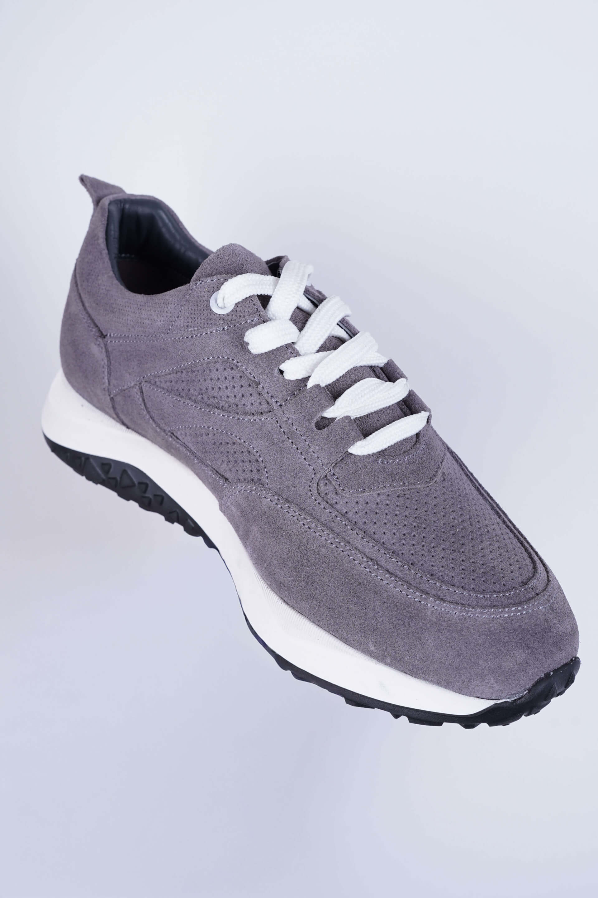 Active Core Gri Süet Sport Sneaker - Scalora
