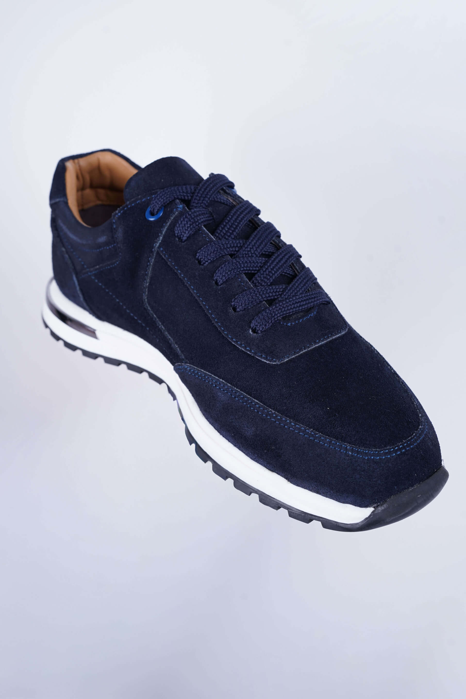 Vintage Lux Lacivert Süet Klasik Sneaker - Scalora