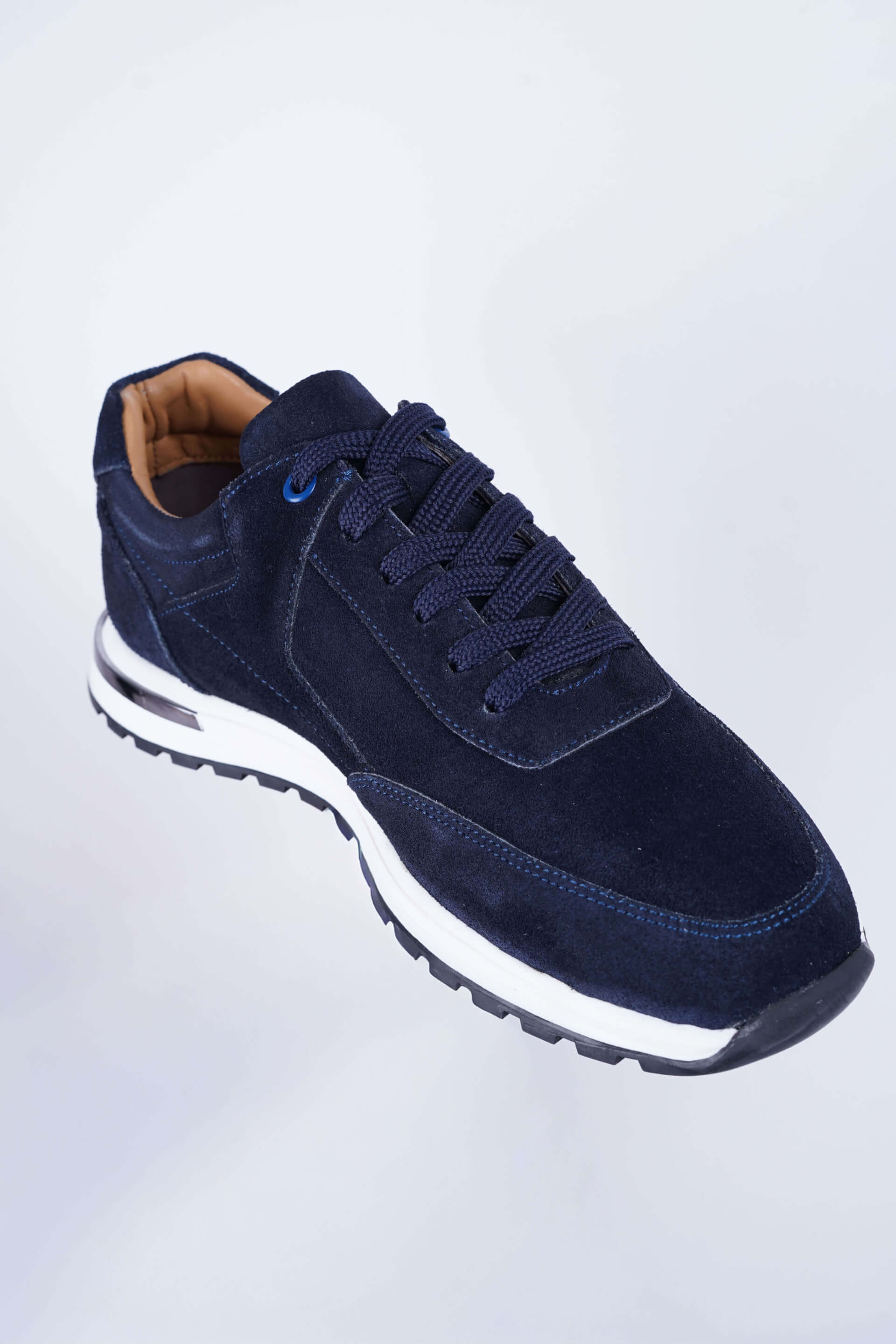 Vintage Lux Lacivert Süet Klasik Sneaker - Scalora